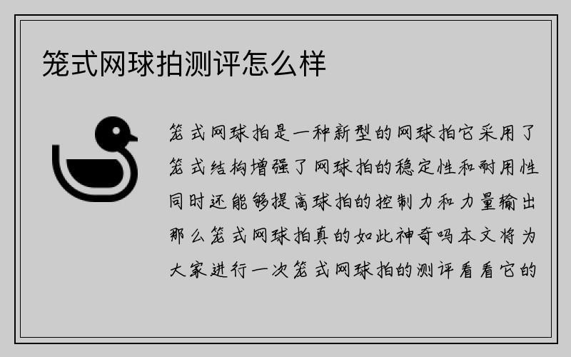 籠式網(wǎng)球拍測(cè)評(píng)怎么樣